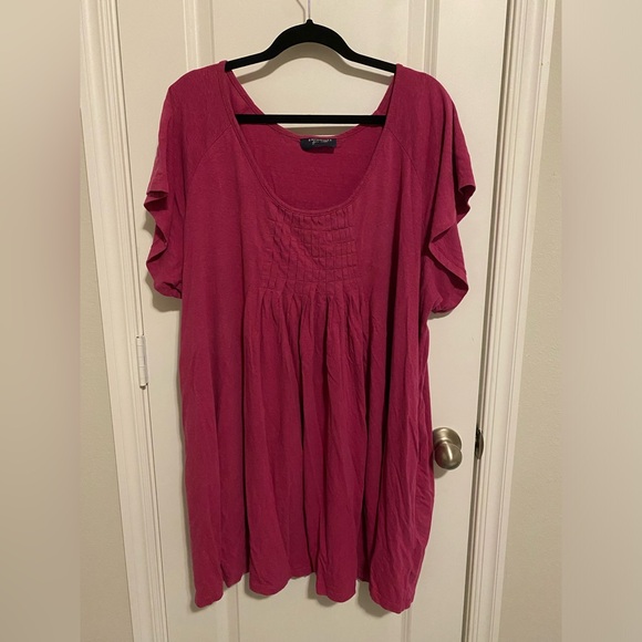 Swimsuits for All Box-Pleat Cover Up. Size 26/28. COLOR: BRIGHT FUCHSIA - Picture 3 of 8